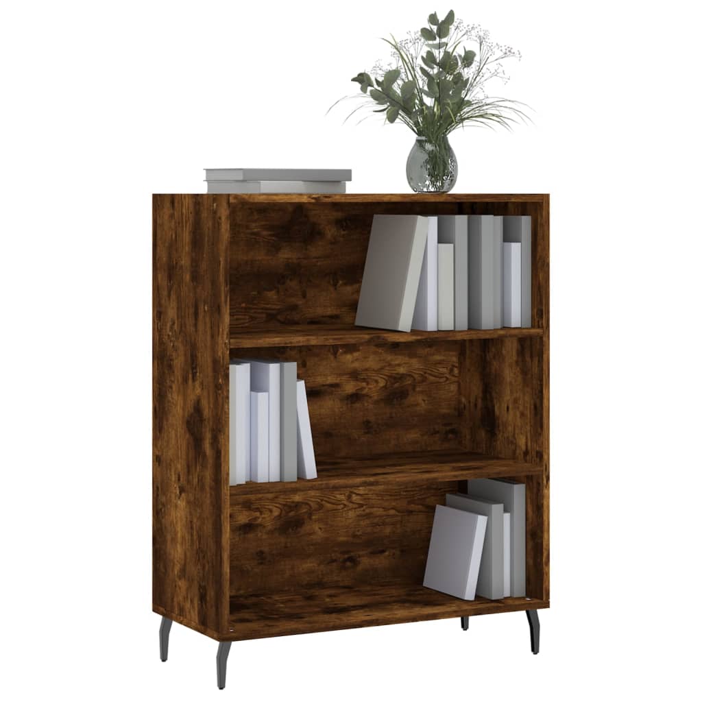 Meuble étagère chêne fumé 69,5x32,5x90 cm matériau bois