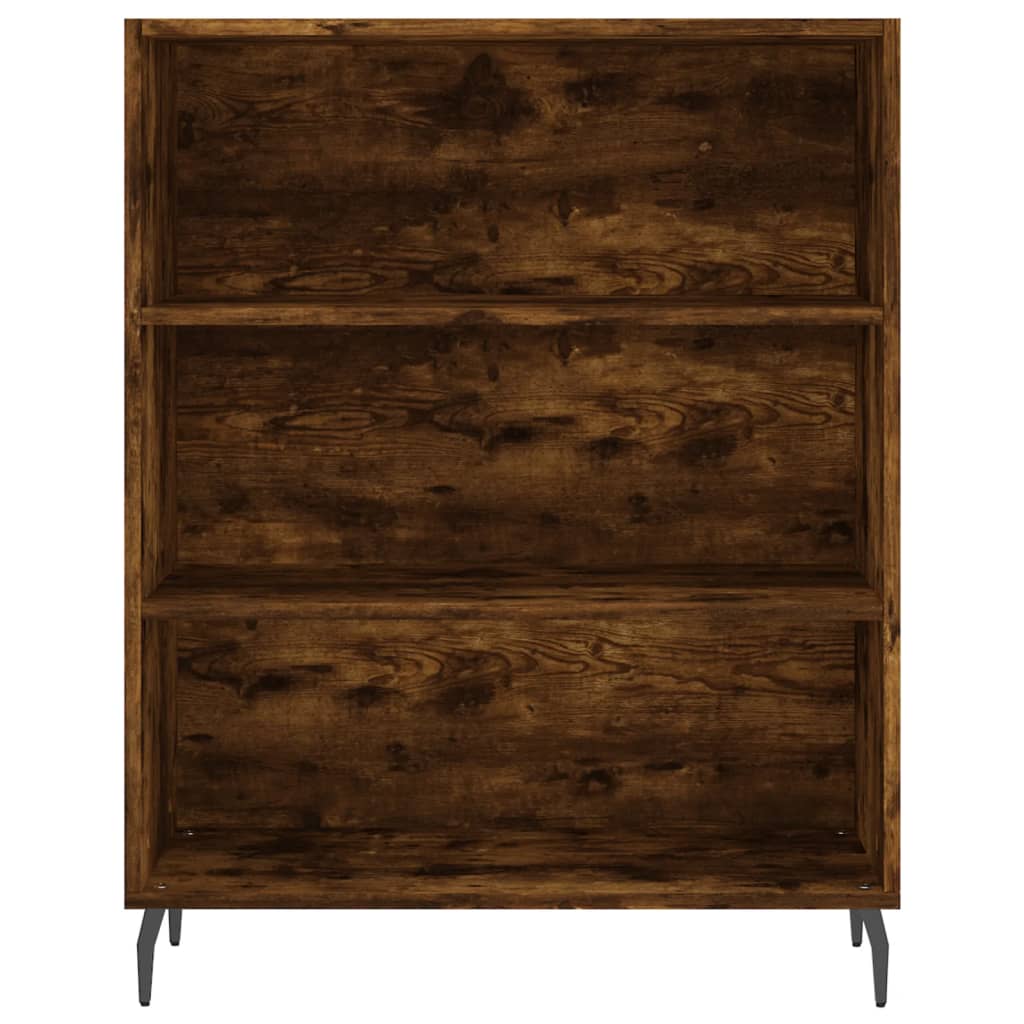 Meuble étagère chêne fumé 69,5x32,5x90 cm matériau bois