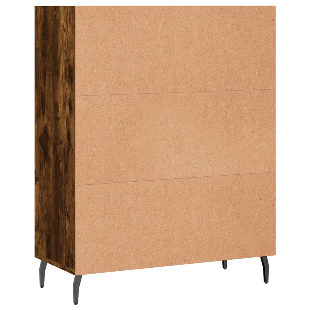 Meuble étagère chêne fumé 69,5x32,5x90 cm matériau bois