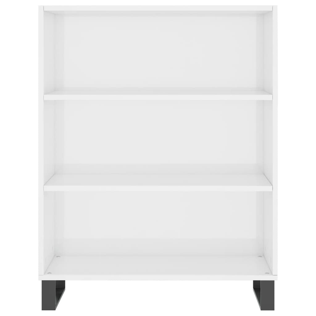 Armoire à étagères blanc brillant 69,5x32,5x90 cm en bois