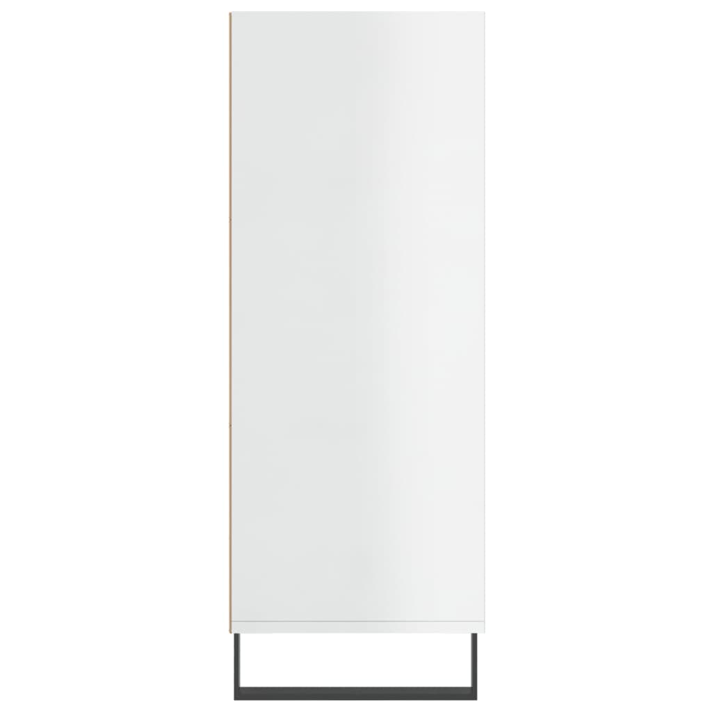 Armoire à étagères blanc brillant 69,5x32,5x90 cm en bois