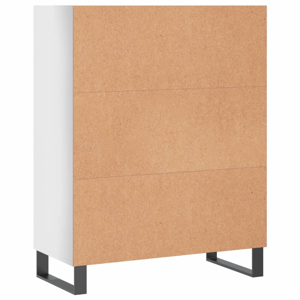 Armoire à étagères blanc brillant 69,5x32,5x90 cm en bois