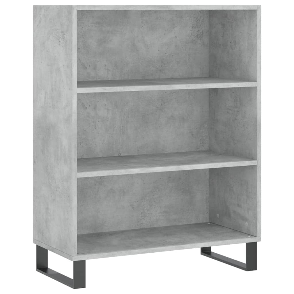 Armoire à étagères gris béton 69,5x32,5x90 cm en bois