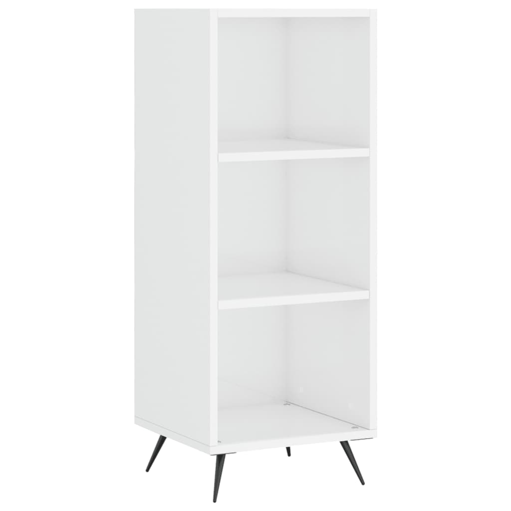 Armoire à étagères blanc brillant 34,5x32,5x90 cm en bois