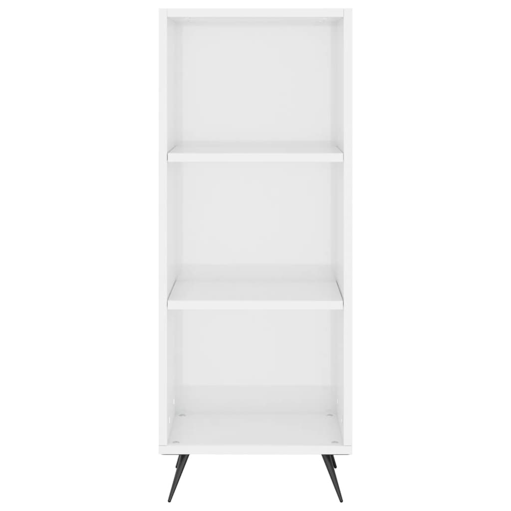 Armoire à étagères blanc brillant 34,5x32,5x90 cm en bois