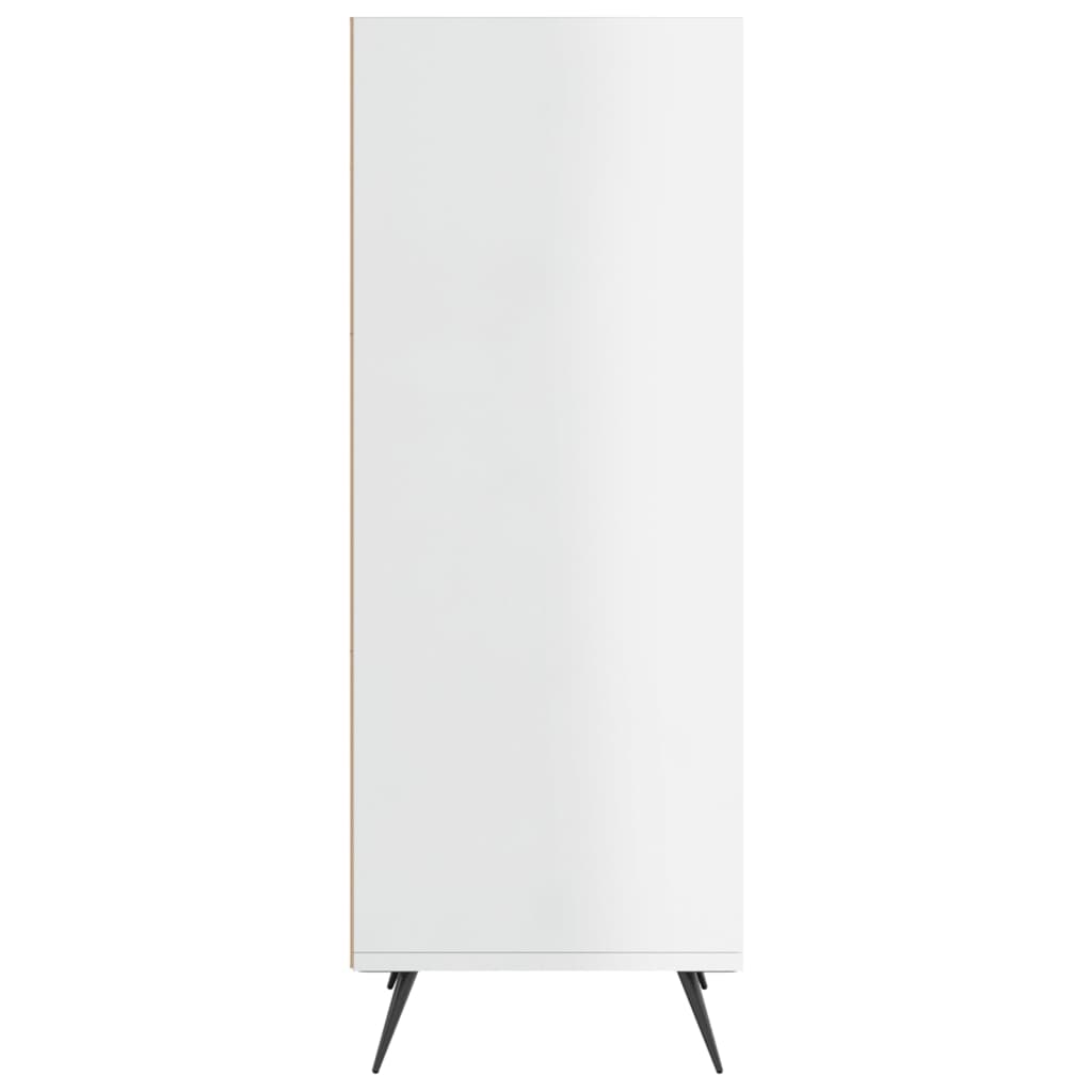Armoire à étagères blanc brillant 34,5x32,5x90 cm en bois