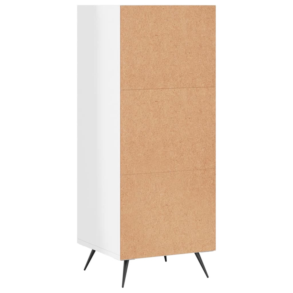 Armoire à étagères blanc brillant 34,5x32,5x90 cm en bois