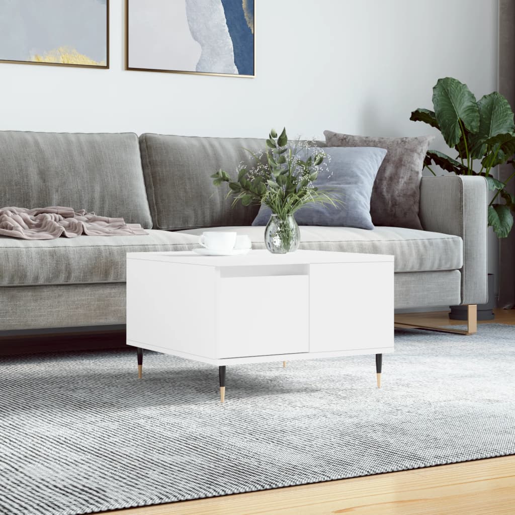 Coffee Table White 55x55x36.5 cm Wood Material