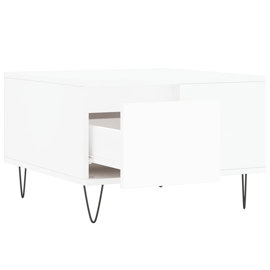 Coffee Table White 55x55x36.5 cm Wood Material