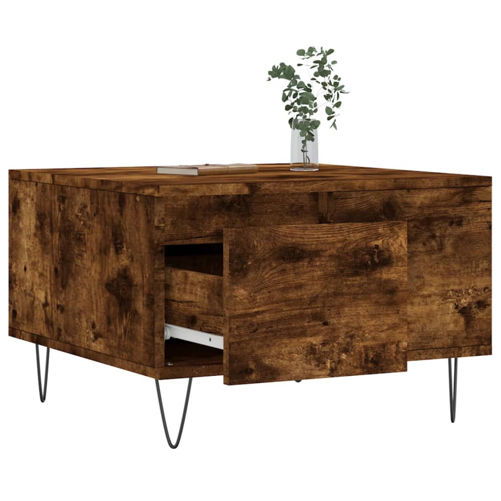 Coffee table smoked oak 55x55x36.5 cm wood material