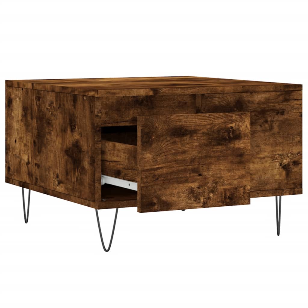 Coffee table smoked oak 55x55x36.5 cm wood material