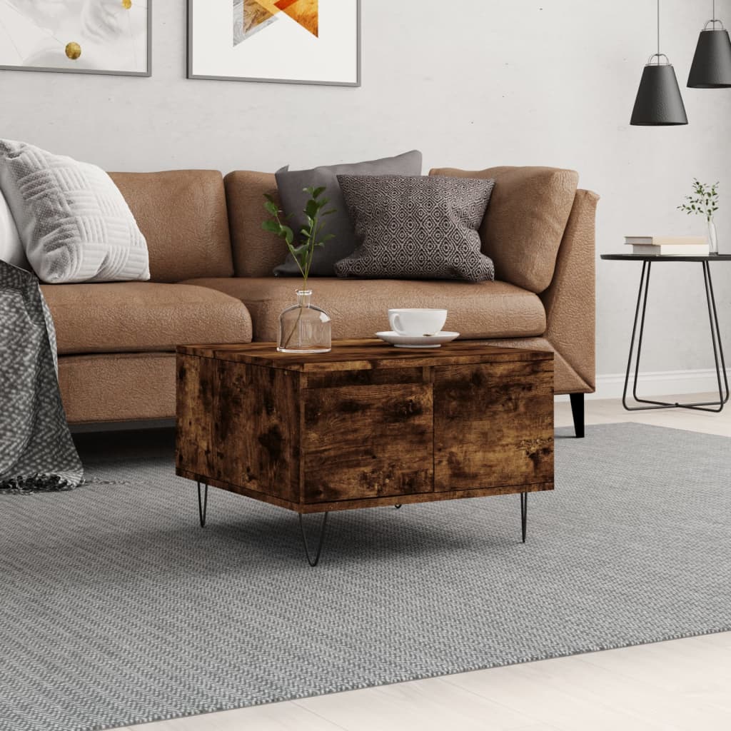 Coffee table smoked oak 55x55x36.5 cm wood material