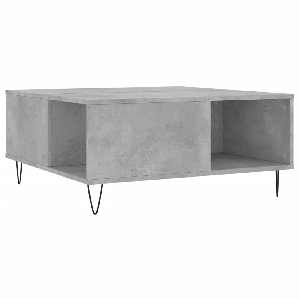 Coffee table concrete grey 80x80x36.5 cm wood material