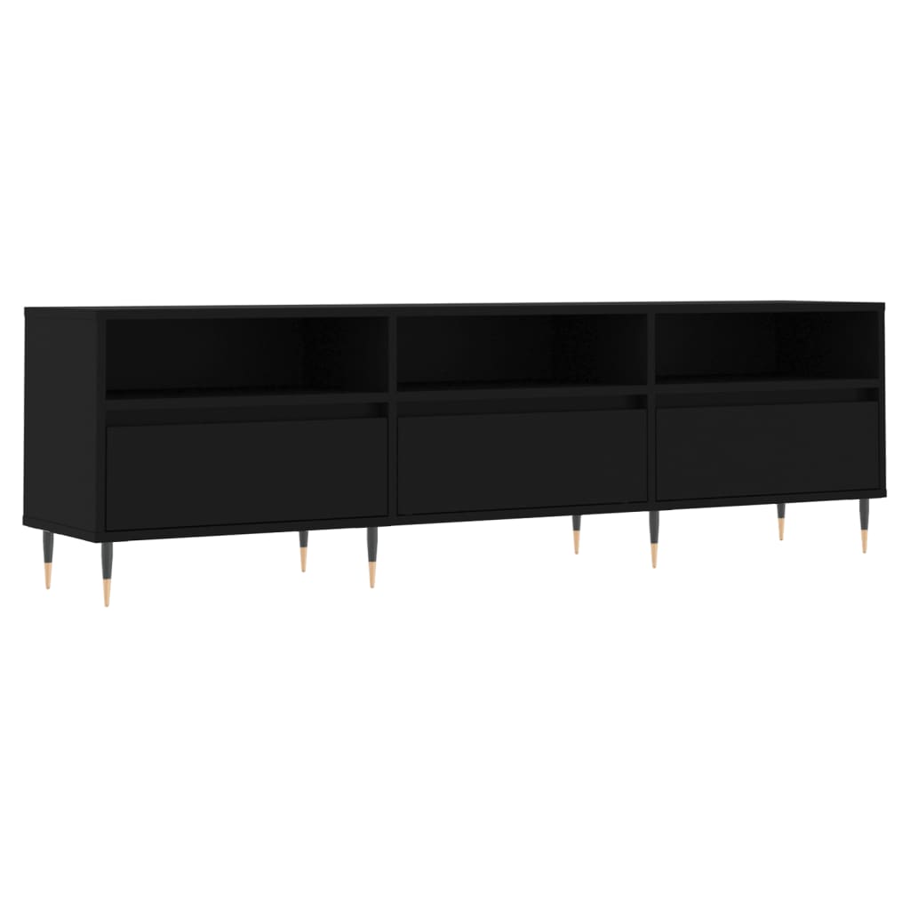 Meuble TV noir 150x30x44,5 cm en bois
