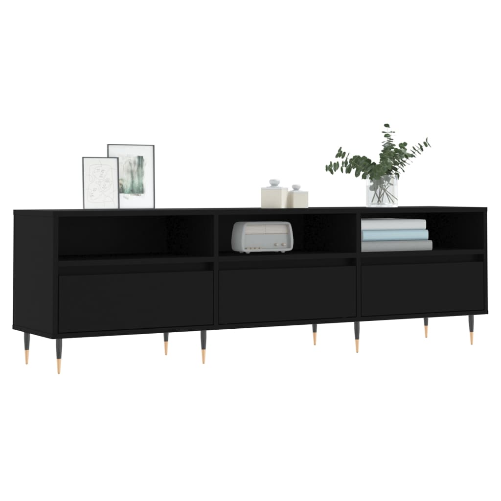 Meuble TV noir 150x30x44,5 cm en bois