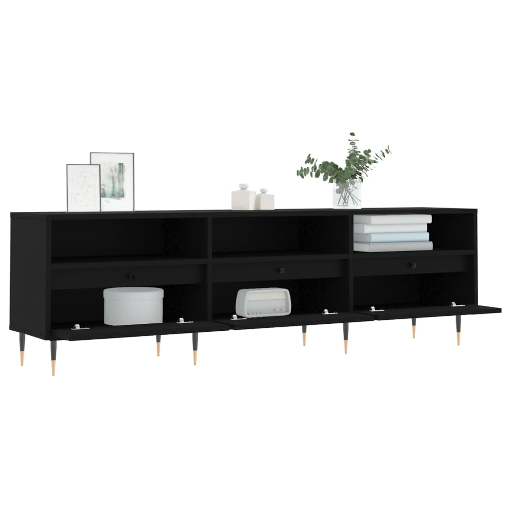 Meuble TV noir 150x30x44,5 cm en bois