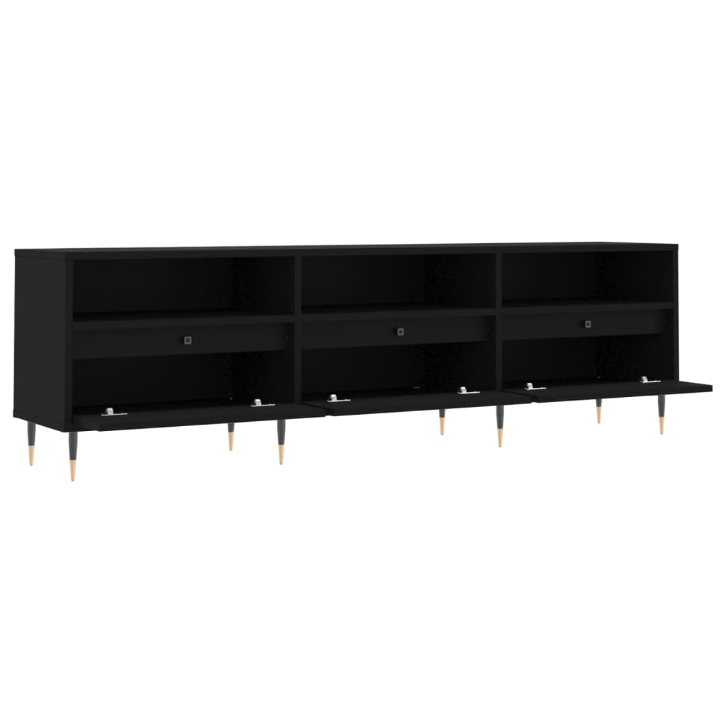 Meuble TV noir 150x30x44,5 cm en bois