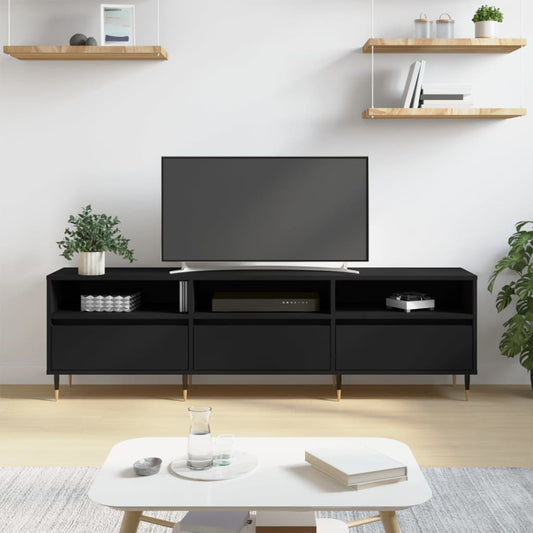 Meuble TV noir 150x30x44,5 cm en bois