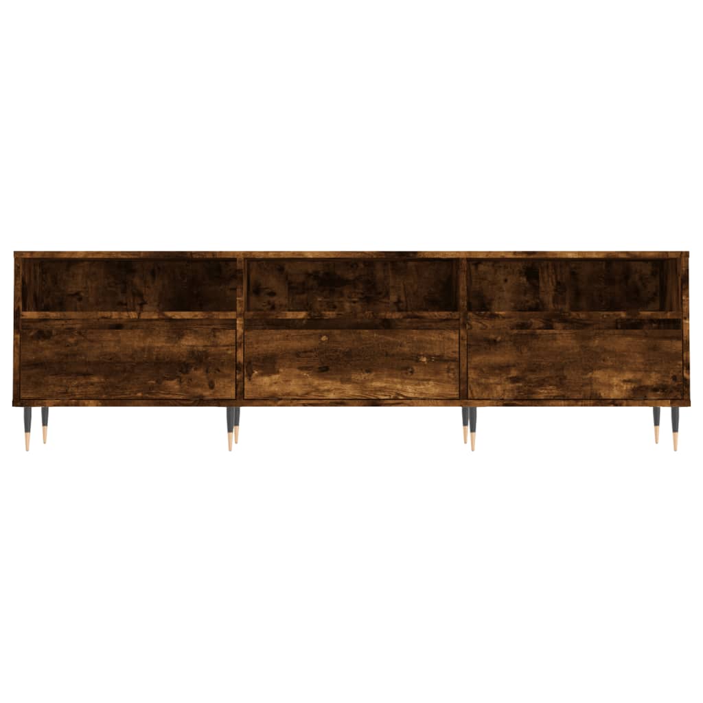Meuble TV chêne fumé 150x30x44,5 cm matériau bois