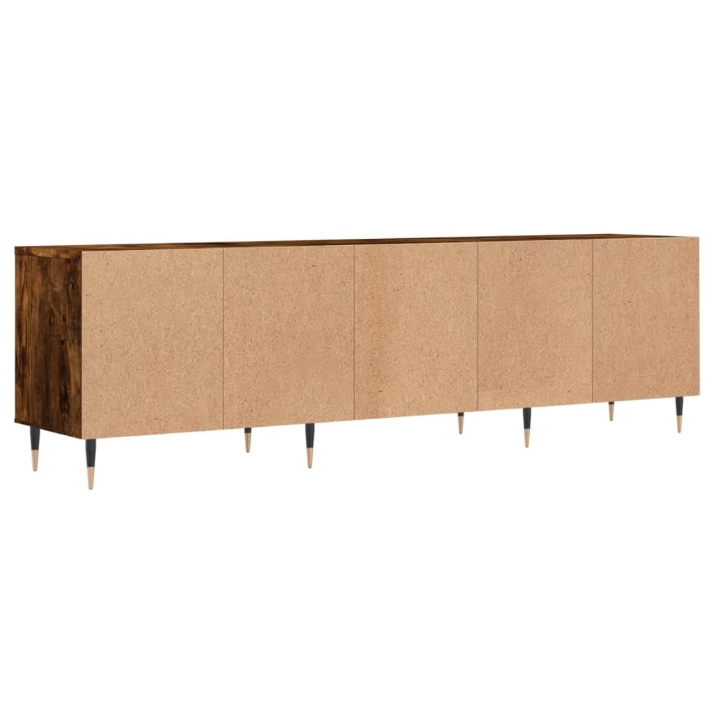 Meuble TV chêne fumé 150x30x44,5 cm matériau bois