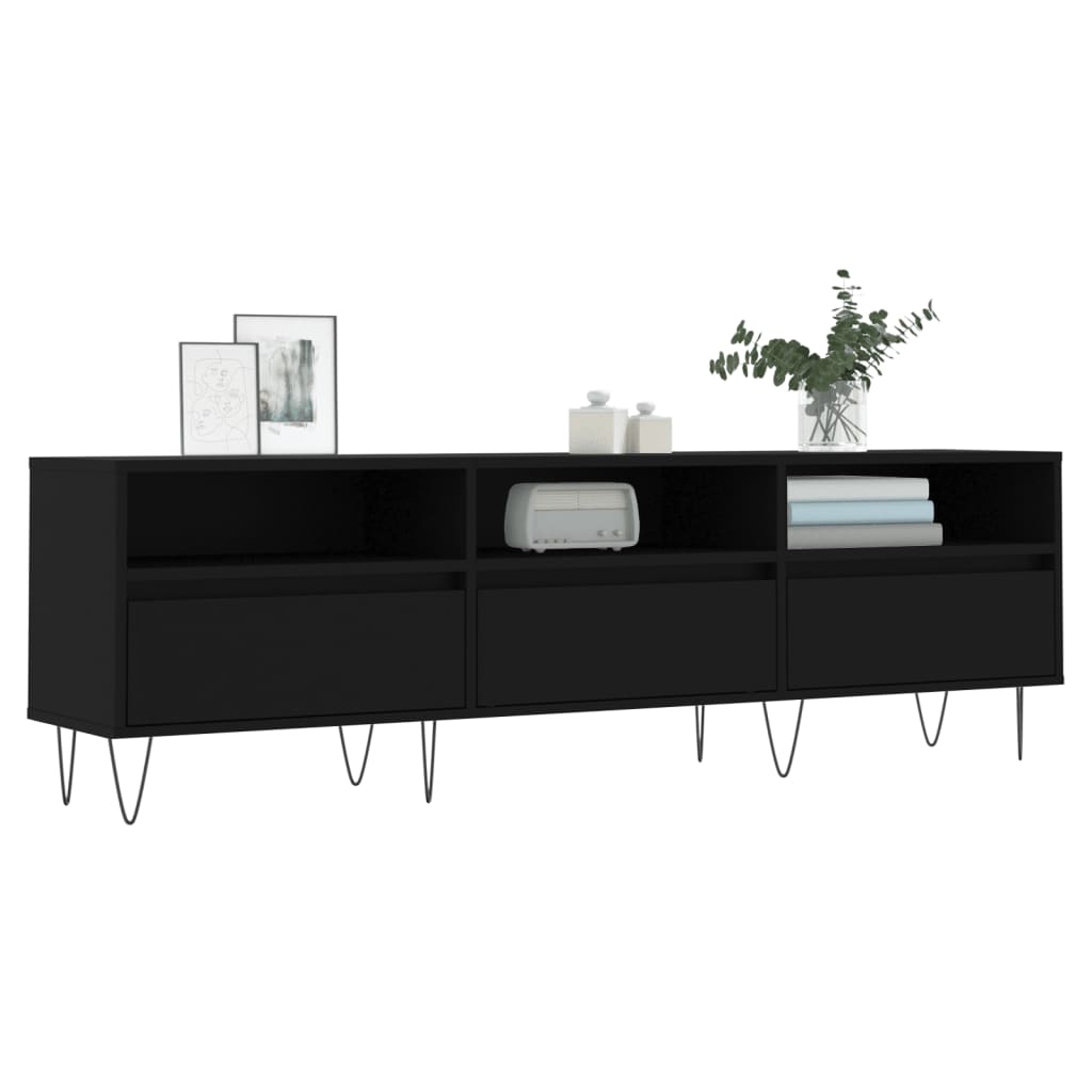 Meuble TV noir 150x30x44,5 cm en bois