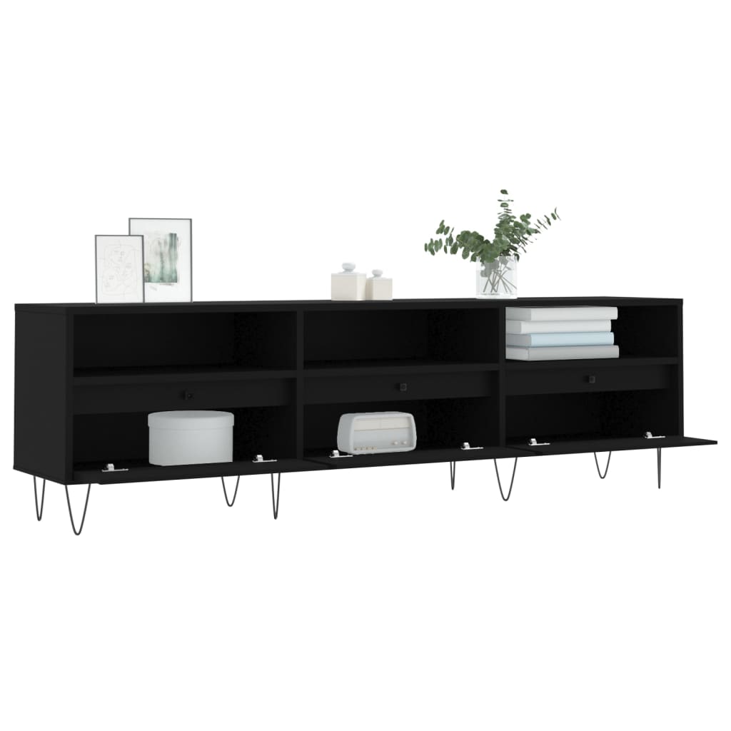 Meuble TV noir 150x30x44,5 cm en bois