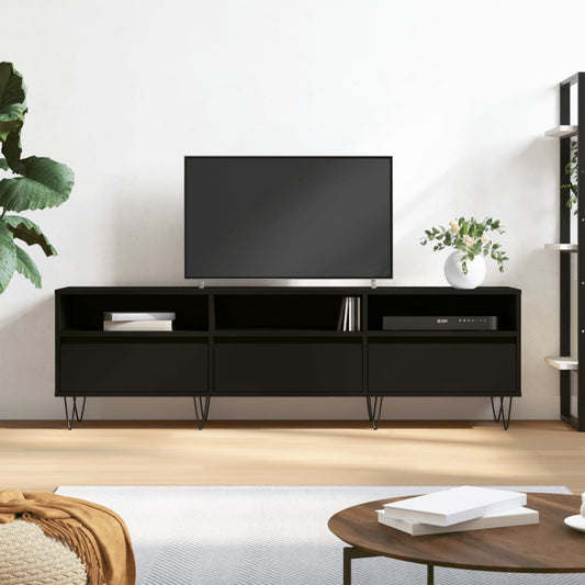 Meuble TV noir 150x30x44,5 cm en bois