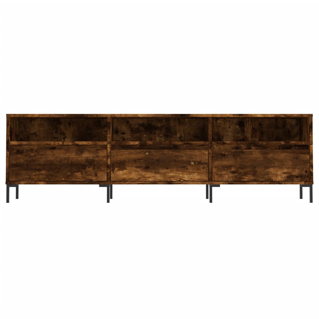 Meuble TV chêne fumé 150x30x44,5 cm matériau bois