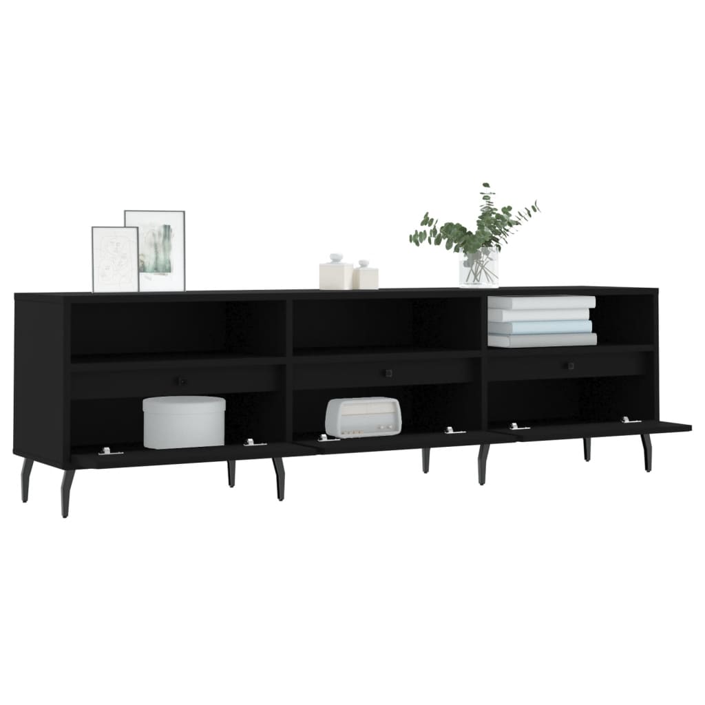 Meuble TV noir 150x30x44,5 cm en bois