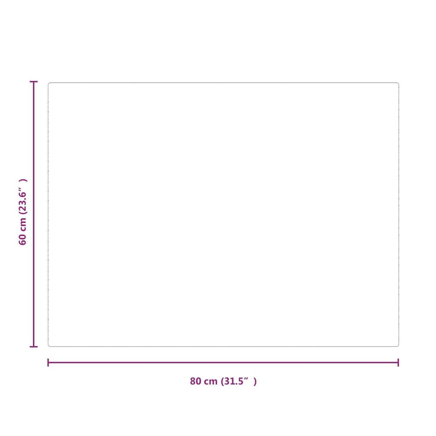 Feuerstelle Glasplatte Transparent 80 x 60 cm Glas