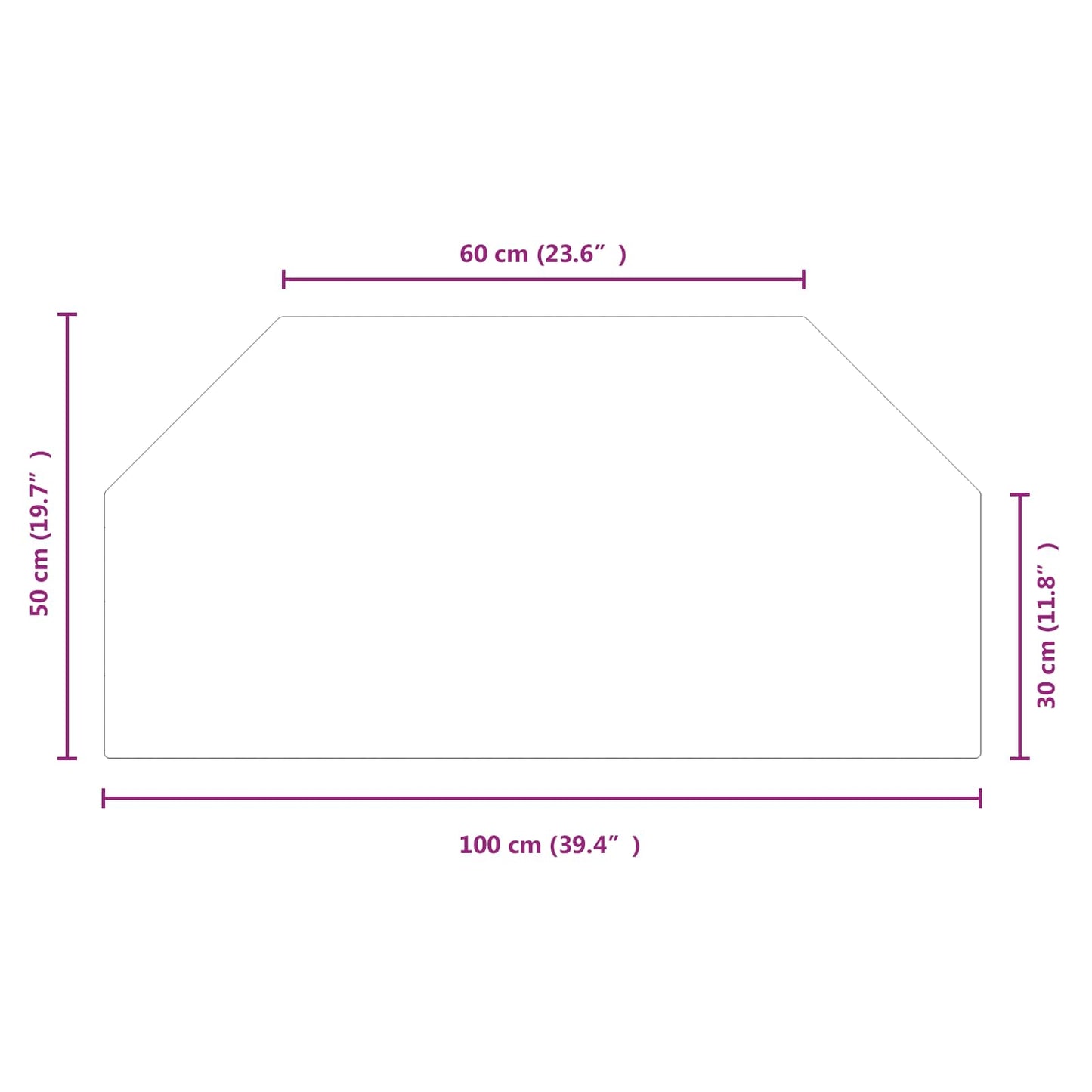 Feuerstelle Glasplatte Transparent 100 x 50 cm Glas