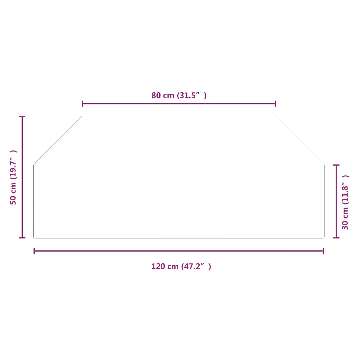Feuerstelle Glasplatte Transparent 120 x 50 cm Glas