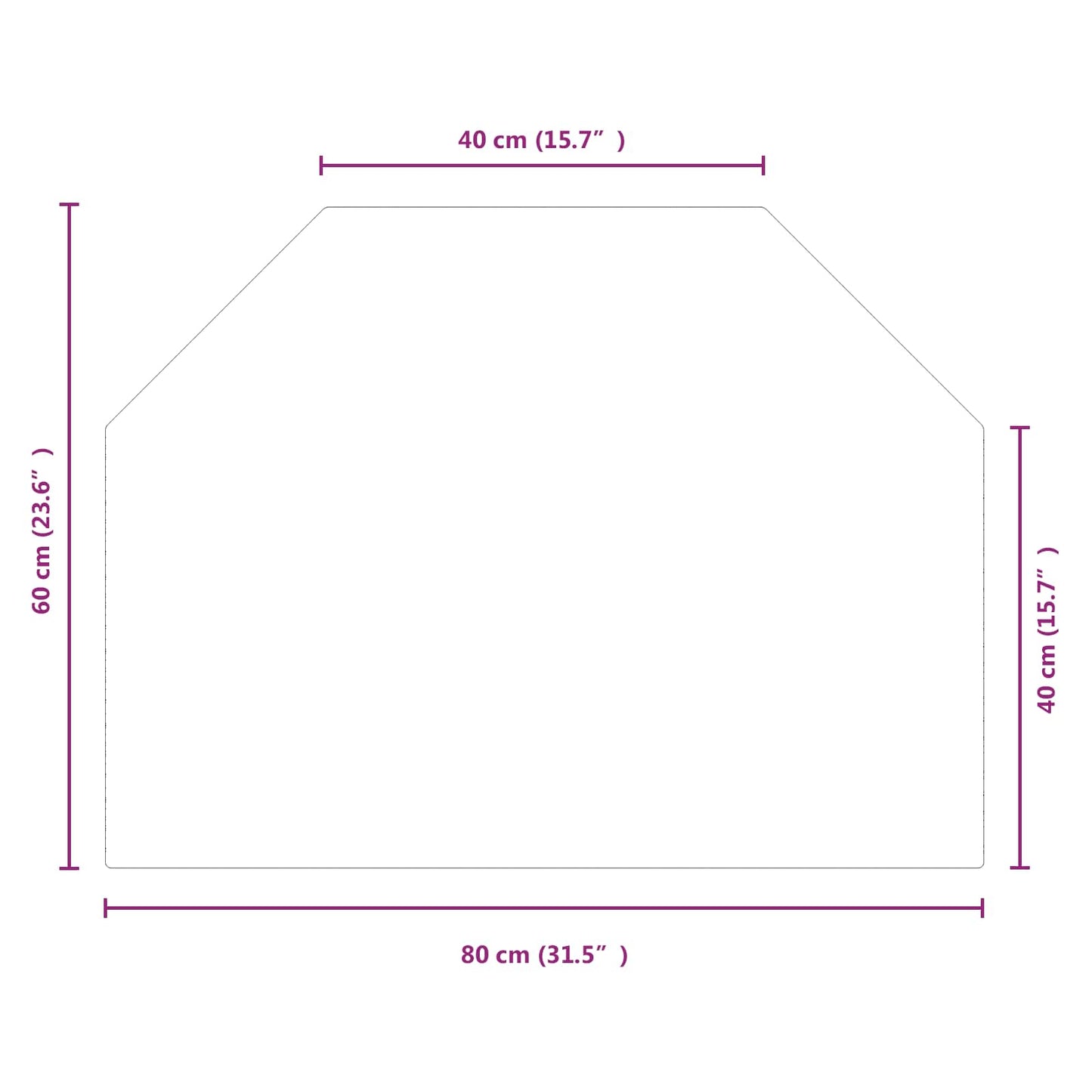 Feuerstelle Glasplatte Transparent 80 x 60 cm Glas