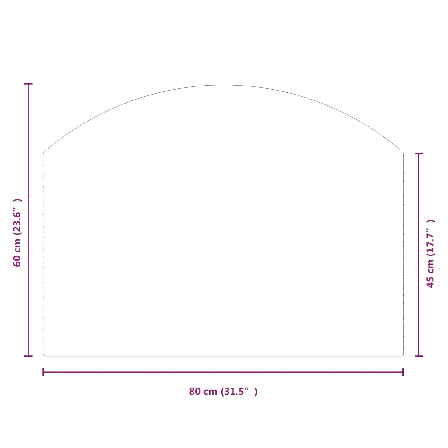 Feuerstelle Glasplatte Transparent 80 x 60 cm Glas