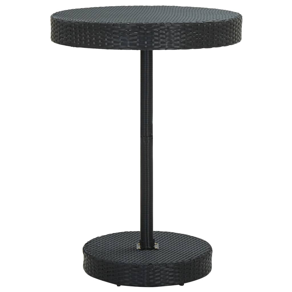 5-piece garden bar set, black, poly rattan and solid acacia wood