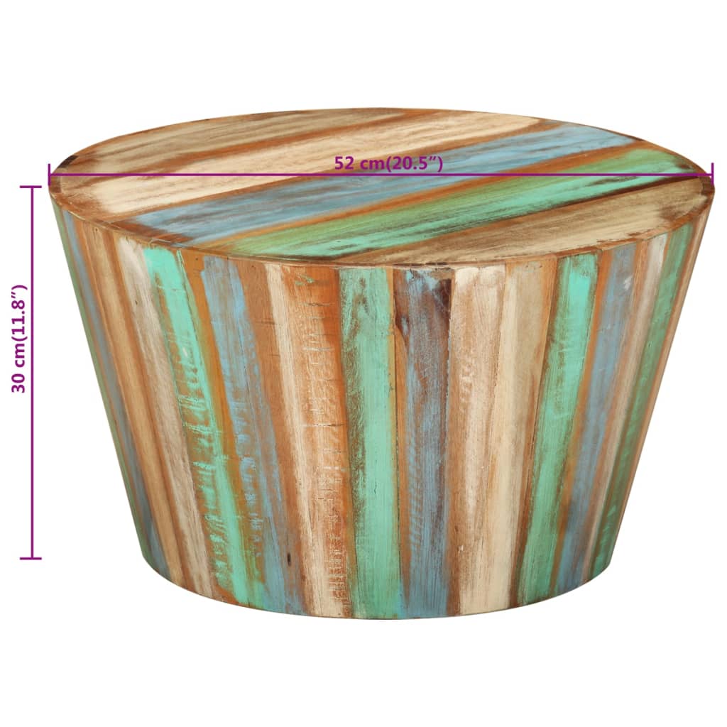 Couchtisch Ø52x30 cm Altholz Massiv