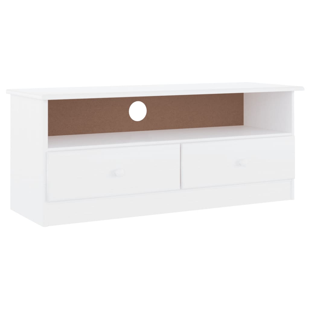 Meuble TV avec tiroirs ALTA Blanc 100x35x41 cm pin