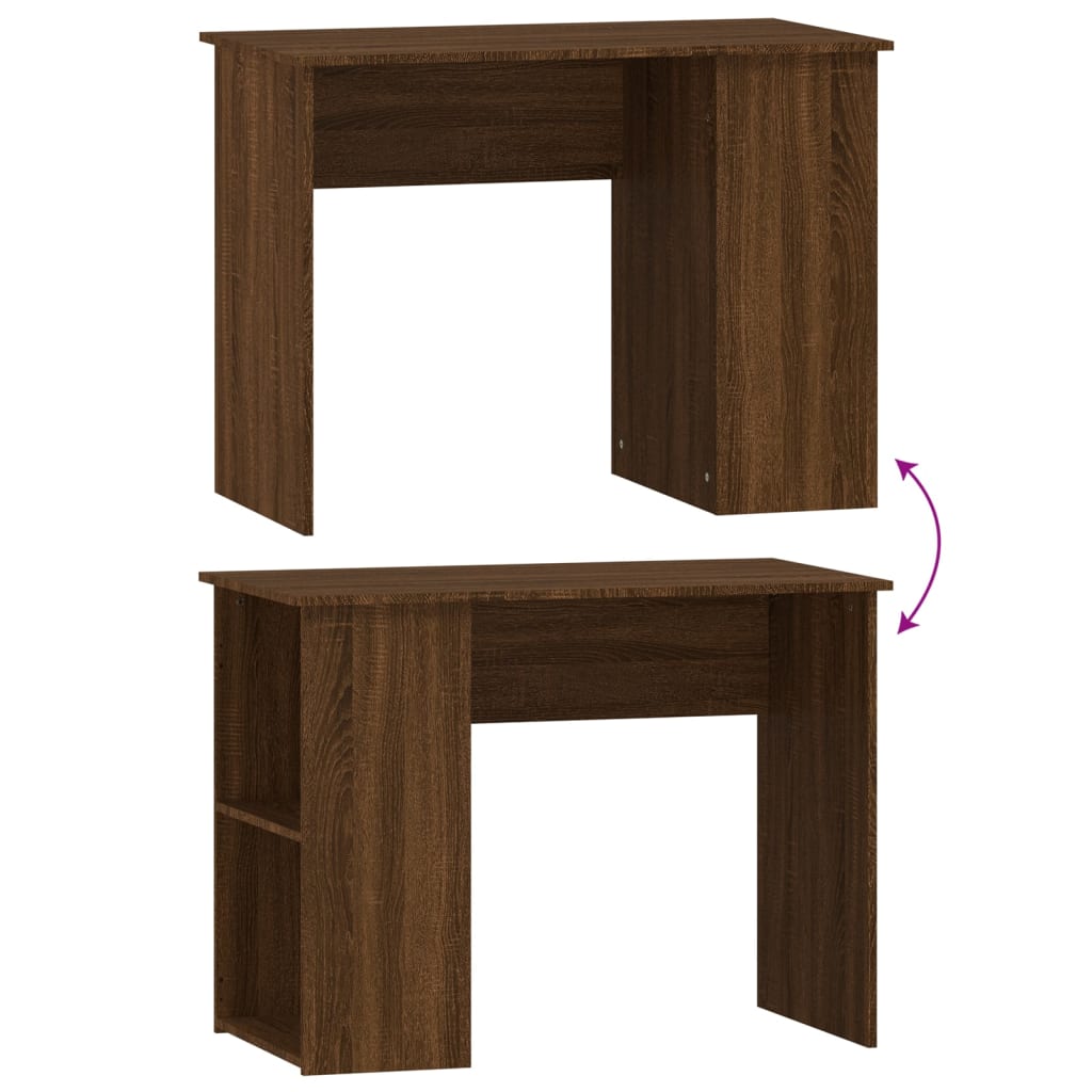 Desk Brown Oak Look 100x55x75 cm Wood Material