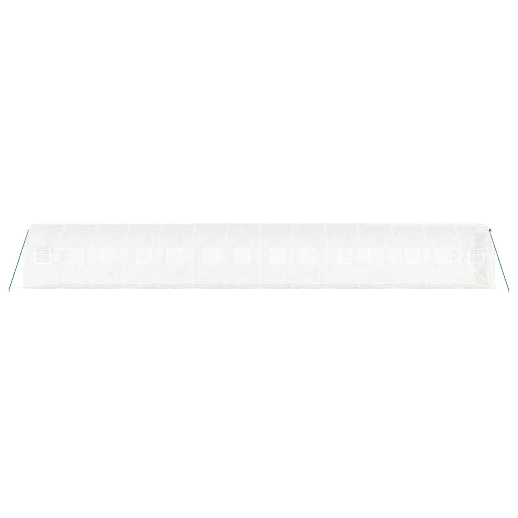 Gewächshaus mit Stahlrahmen Weiß 28 m² 14x2x2 m