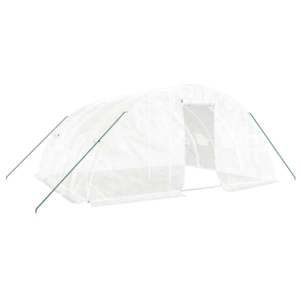 Greenhouse with steel frame white 20 m² 5x4x2.3 m