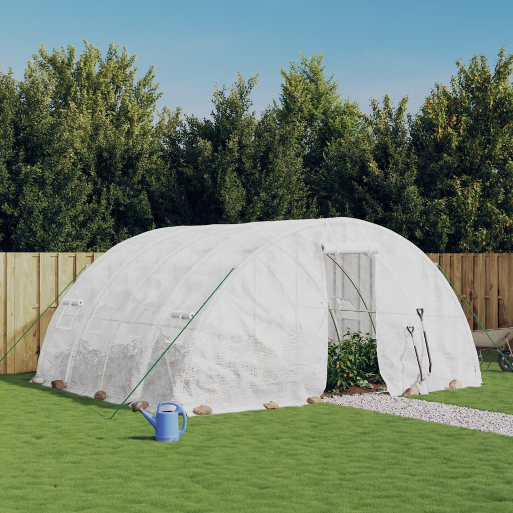 Greenhouse with steel frame white 20 m² 5x4x2.3 m