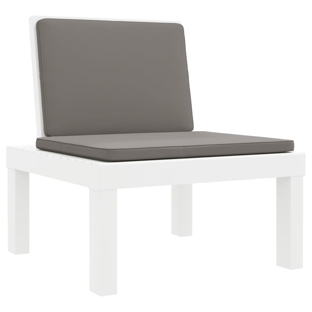 Bain de soleil avec coussins PP blanc