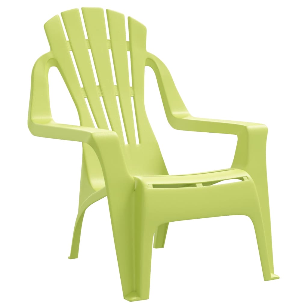 Chaises de jardin pour enfants 2 pièces. Vert 37x34x44 cm PP aspect bois.