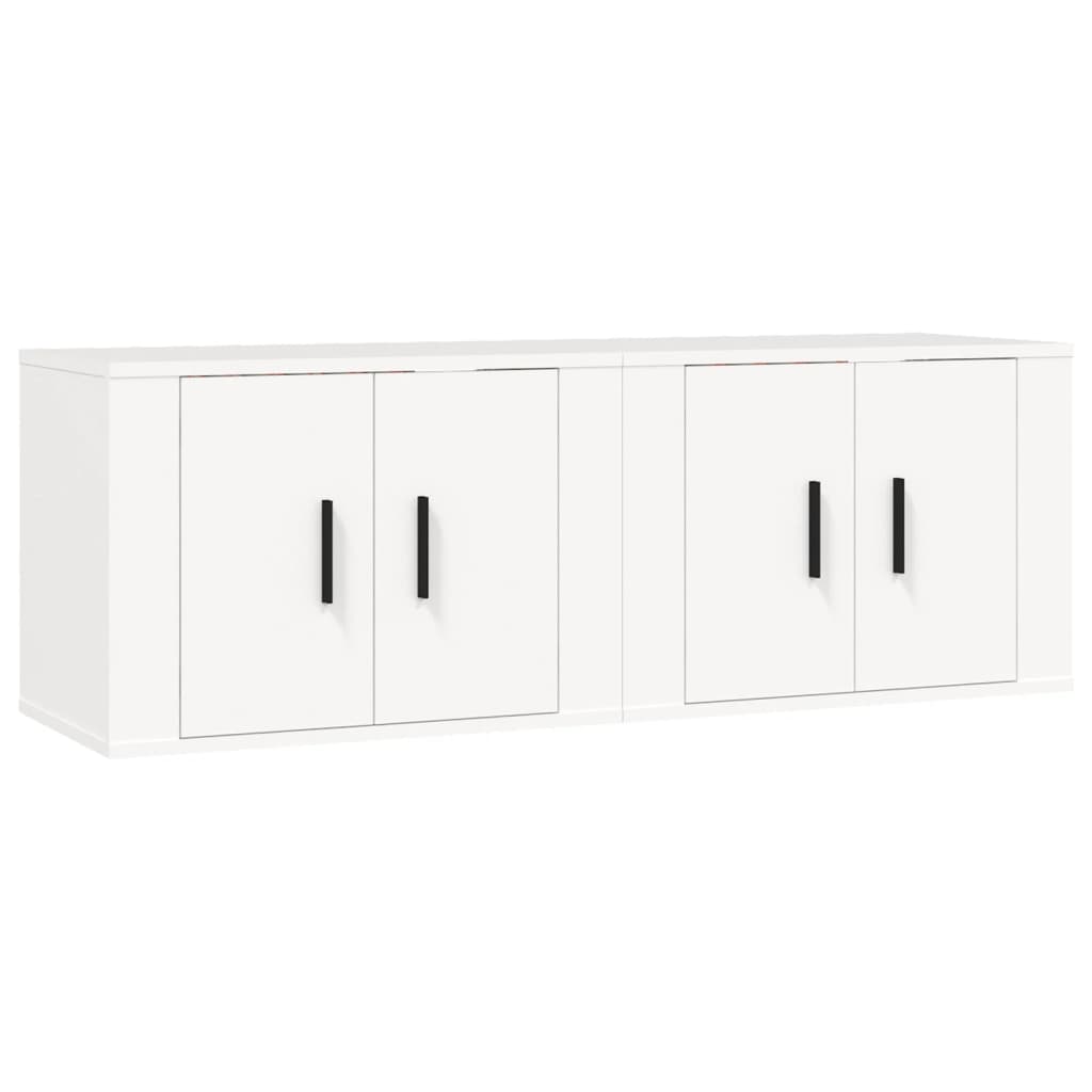Meubles TV muraux, lot de 2, blanc, 57 x 34,5 x 40 cm