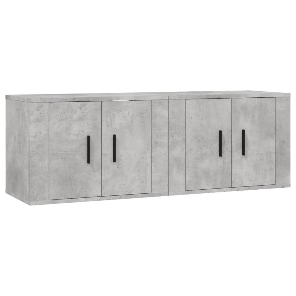 Meubles TV muraux, 2 pièces, gris béton, 57 x 34,5 x 40 cm
