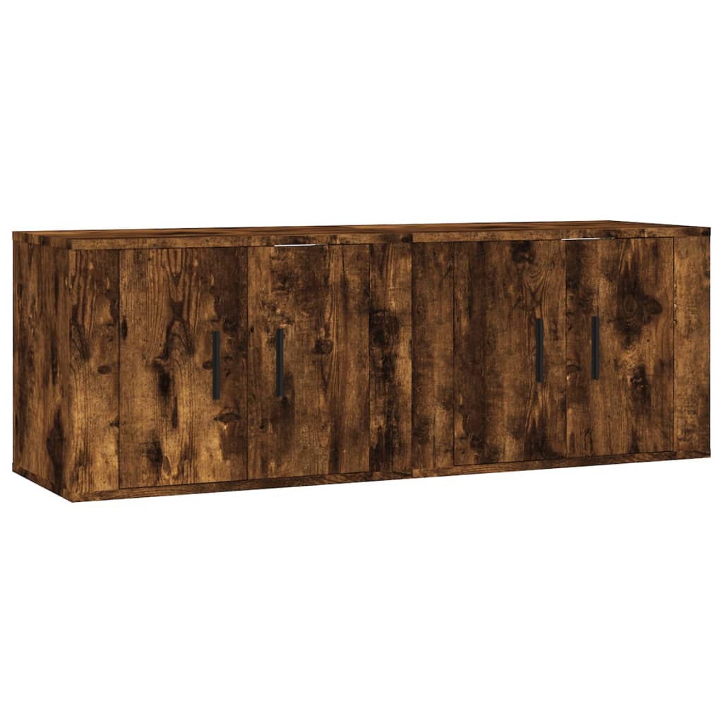 Meubles TV muraux, 2 pièces, chêne fumé, 57 x 34,5 x 40 cm
