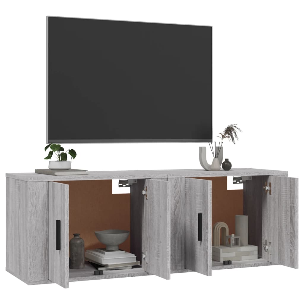 Meubles TV muraux, lot de 2, gris Sonoma, 57 x 34,5 x 40 cm
