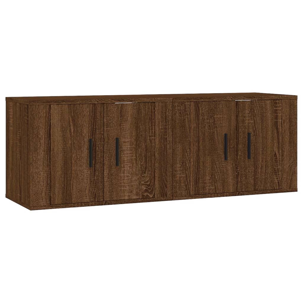 Meubles TV muraux, lot de 2, aspect chêne brun, 57 x 34,5 x 40 cm