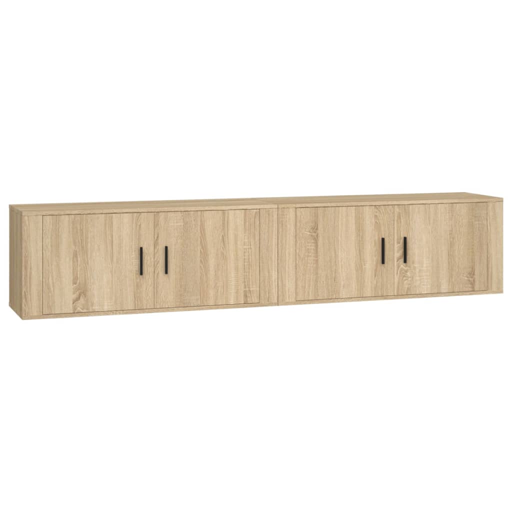TV-Wandschränke 2 Stk. Sonoma-Eiche 100x34,5x40 cm