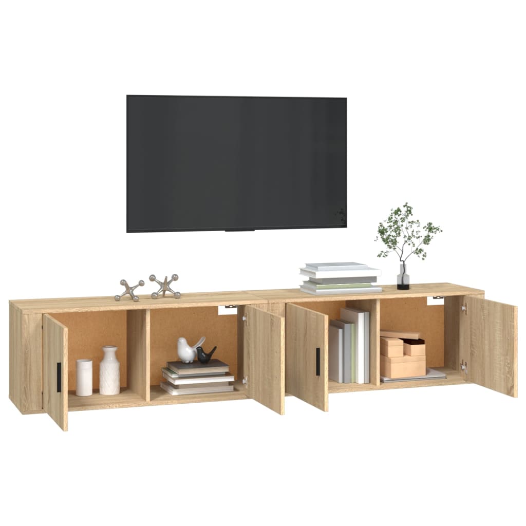 TV-Wandschränke 2 Stk. Sonoma-Eiche 100x34,5x40 cm